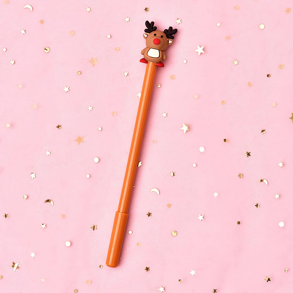Бургундия 1 шт. Kawaii гелевая ручка в стиле мультфильма Рождественская серия нейтральная ручка Креативные ученики черные чернила для ручки ручка школьные офисные принадлежности новое поступление - Цвет: Бургундия