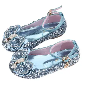 

New Children Glitter Sequined Sandals Girls dance Shoes Flat Party Princess Shoes 22-33 286-2A GZX01