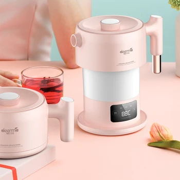 

110-240V Electric Kettle Multifunction Folding With Temperature Control Portable Split Type Water Kettle Hot Pot