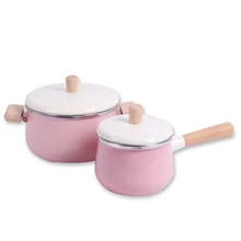 1.8л/3.3л эмалированная кастрюля для молока вок суповый горшок плоский нижний набор сковородок с крышкой кухонная плита для индукционной Плита Газовая плиты ZZY008