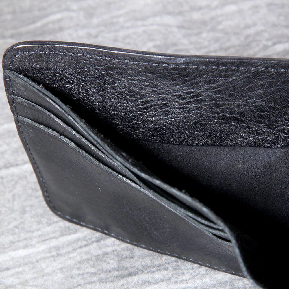 S.WORKER Vintage Men's Classic Genuine Leather Wallet Credit Cards Holder Pocket Purse Cowhide Leather Retro Style Handmade 5