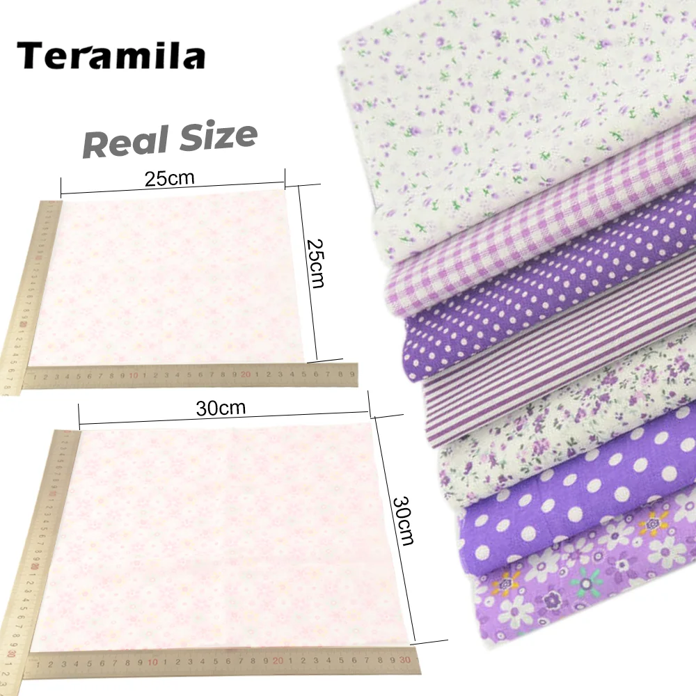 Teramila 7 шт./компл. 30x30 см, 25x25 см швейная ткань Лоскутная Ткань для производства одеяла ручной работы из хлопка ткани ткань для вышивки