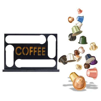 

Wooden Coffee Capsule Holder 10-15 Cups Retro Coffee Pod Rack Coffee Capsule Dispensing Tower Stand 36 x 24 x 4cm