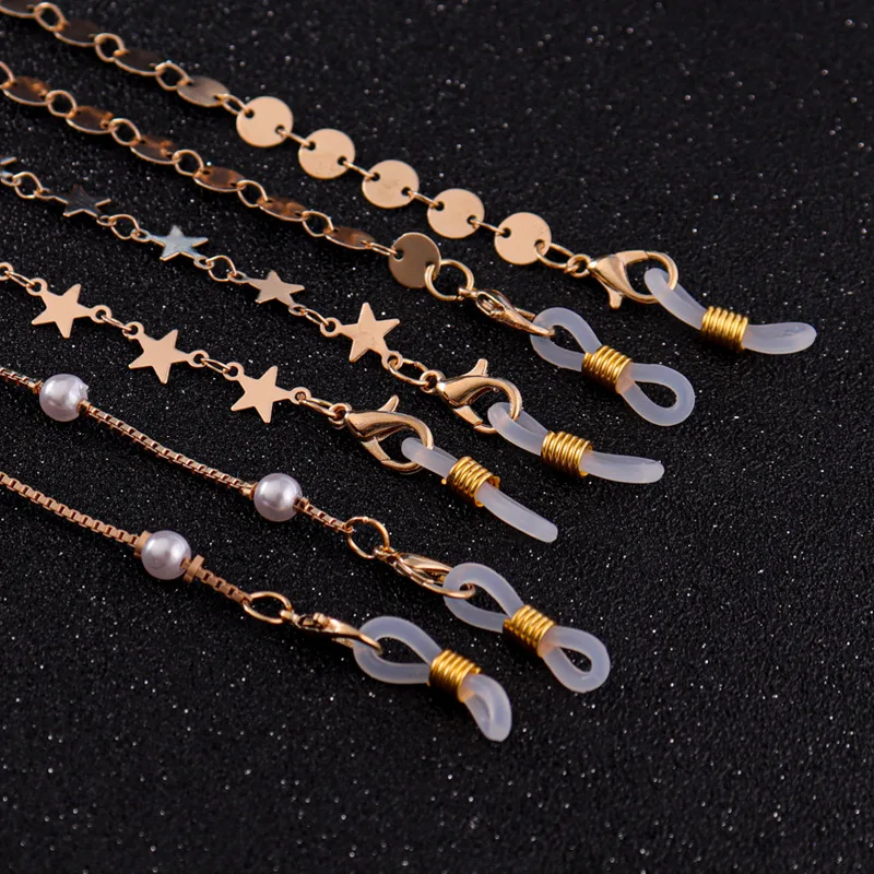 

Fashion Glass Face Mask Necklace Strap Non-slip Eyeglass Holder Cord Neck Sunglass Strap Chain for Women Men Kids Jewelry