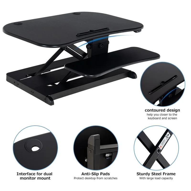  Height Adjustable Stand Riser Electric Standing Desk Ergonomic Sit To Stand and Two Tier Design Fol