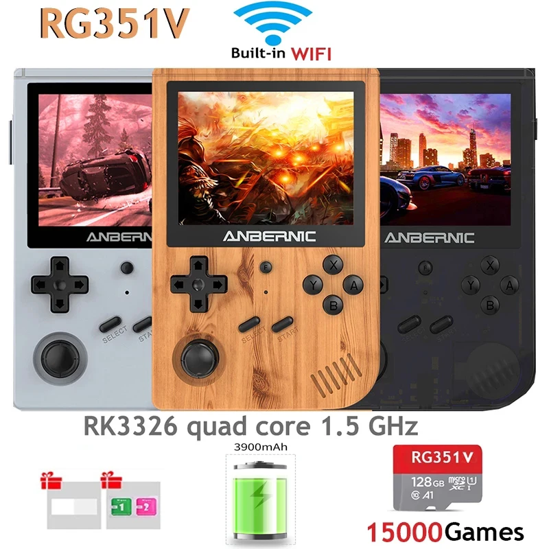 Игровая консоль ANBERNIC RG351V 5000 классических игр RK3326 портативная ретро мини-игровая