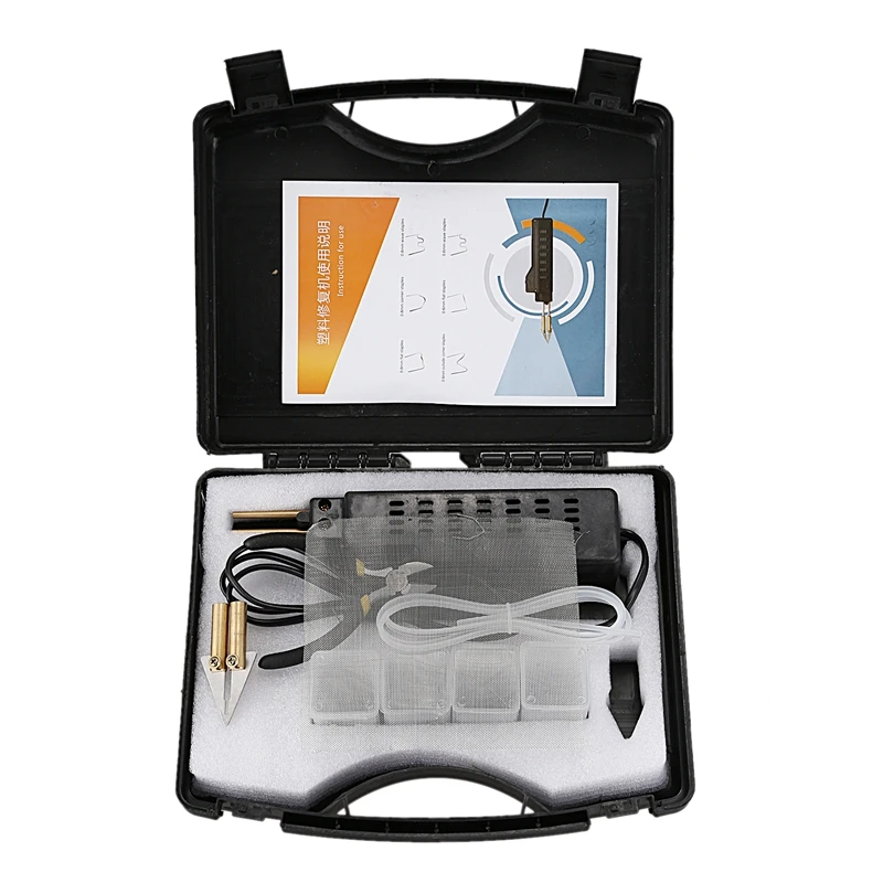 

TOP Car Bumper Plastic Welding Torch Fairing Auto Body Tool Welder Machine 0.6/0.8Mm + 200 Staples Eu Plug