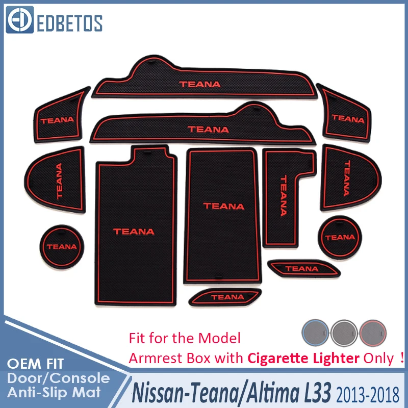 Противоскользящий коврик для Nissan Teana Altima L33 2013 аксессуары затворный слот подставка анти-грязный Салонные подложки - Название цвета: Teana Red