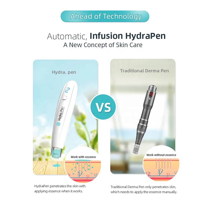 Profissional sem Fio Injector de Água Hydra Caneta Microneedling Infusão Automática Portátil Inteligente Mesotherapy h2 12 Hydra caneta h2 profissional sem fio microneedling