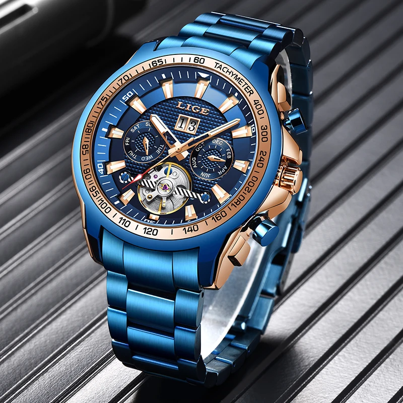 Reloj Hombre LIGE 2020 новые модные мужские часы Топ бренд Роскошные автоматические