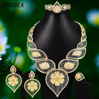 

GODKI Big 4PCS Luxury Elegant Jewelry Women Wedding Necklace Earring Bangle Ring Dubai Jewelry Set Jewellery Cubic Zirconia 2020