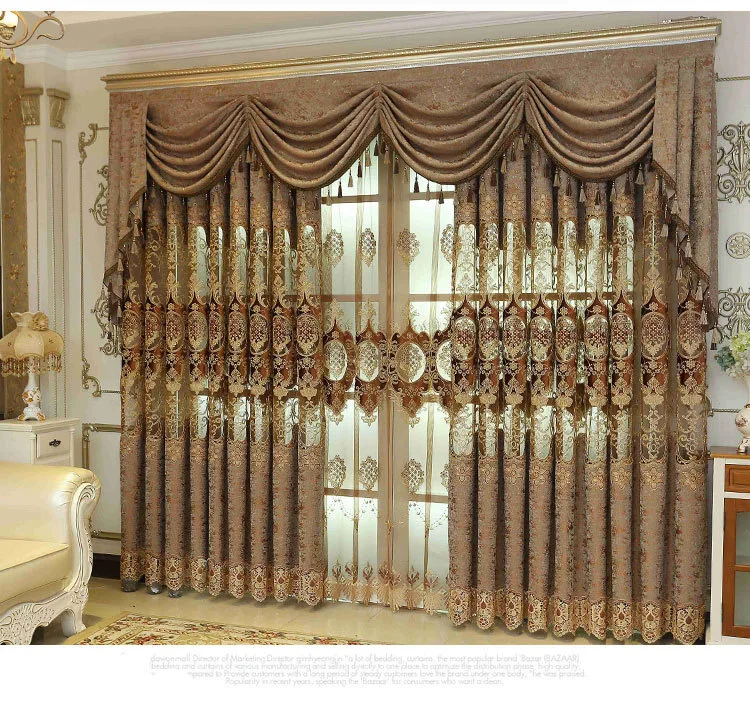 Роскошные затемняющие шторы для гостиной с цветочной вышивкой кухни окна