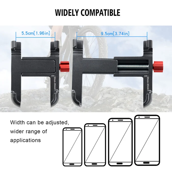 Universal Bicycle Phone Holder Bracket Aluminum Alloy Bike Handlebar/Mirror Phone Mount Support CSL88