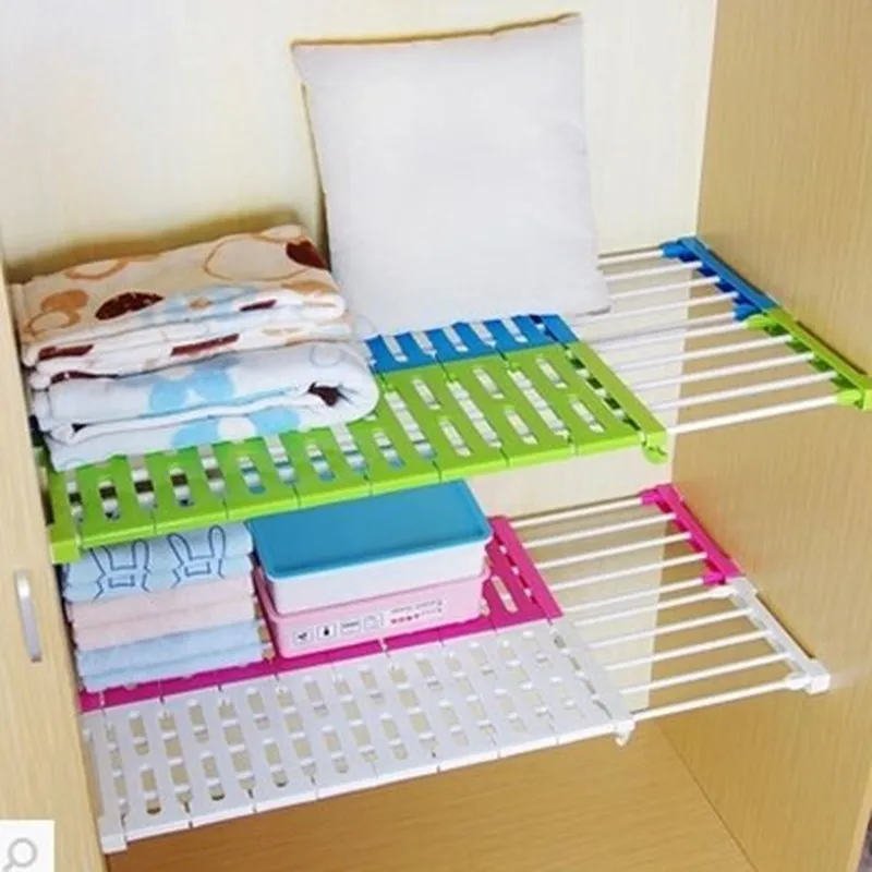 Kitchen Organizer Wardrobe Storage Layered Separator Upgrade Kitchen Cabinets Partition Shelves Nail Telescopic Shelf lo1213431