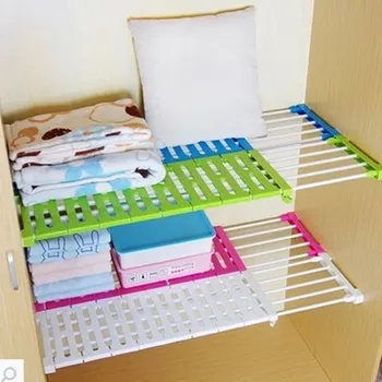 

Kitchen Organizer Wardrobe Storage Layered Separator Upgrade Kitchen Cabinets Partition Shelves Nail Telescopic Shelf lo1213431