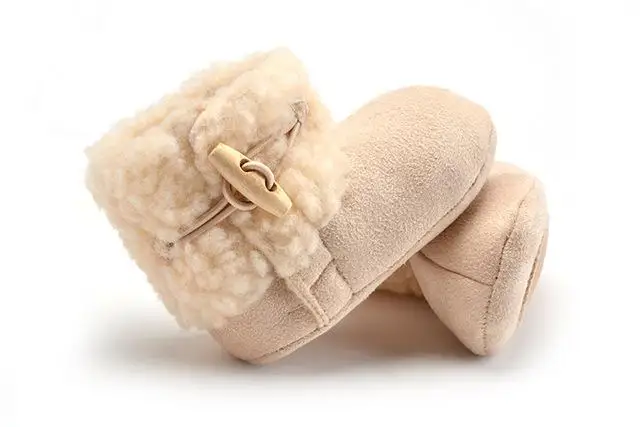Nieuwe зимняя Echt Leer детская обувь Laarzen Zuigelingen Warme Schoenen Bont Wol Meisjes детские пинетки Schapenvacht Jongen Baby Laarzen - Цвет: Khaki
