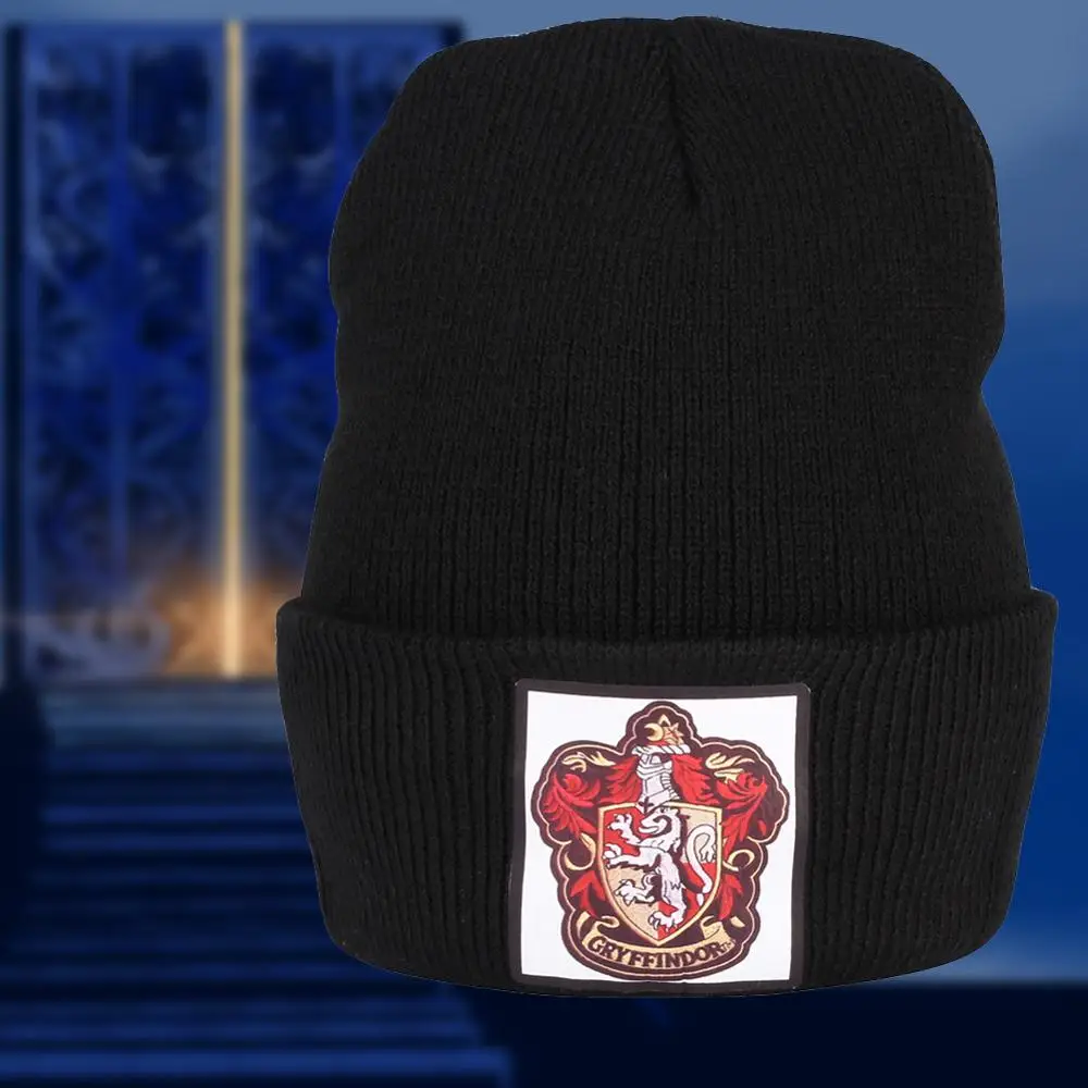 

Gryffindor Beanie Winter Men Hats Magic Women Skullcap Knit Bonnet Autumn Outdoor Warm Thin Cuffed Caps Boy Dad Wizard Skullies