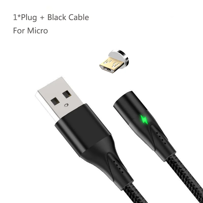 Магнитный кабель Micro usb type C адаптер для быстрой зарядки Micro type-C Магнитный usb-кабель для iPhone XS samsung кабель USB c - Цвет: Black For Micro