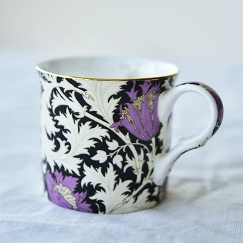 

Retro Ceramic Mug Coffee Cup Hand Painted Flower Reusable Personality Travel Bone China Milk Mugs Canecas Bubble Tea Mugs E5MKB