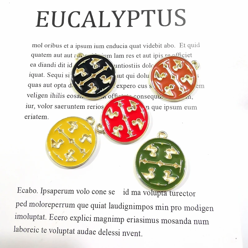 

diy jewelry Alloy dripping oil Round k gold earring settings pendant handmade gold plated findings 4 pieces / lot