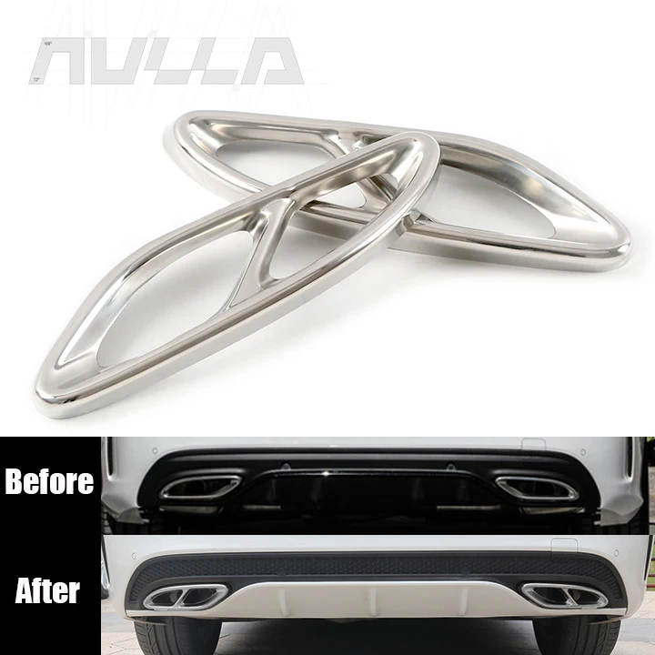 

NULLA Exhaust Pipe Tips Steel Cover For Mercedes Benz GLC A B C E Class Coupe W205 W246 W212 W213 W176 X253 2016-2019