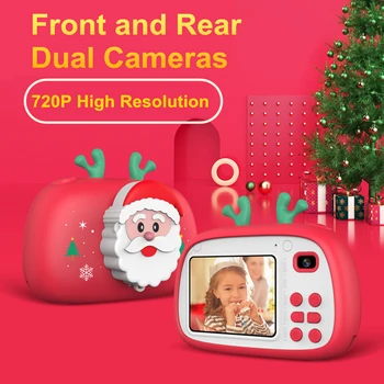 

Kids Digital Camera Christmas Children Camera Toy 1800W Front Rear Camera HD Screen Video Recorder Photography Toy Xmas Gift