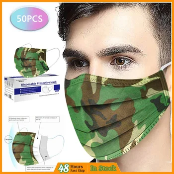 

10-100 pcs unisex Breathable Adult Disposable Mouth Masks Earloop Non-woven 3-Ply Face Mask Cartoon Printing safe mascarilla