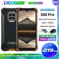 Doogee S86 Pro IP68 Smartphone robusto 8500mAh 6.1 ''8GB 128GB Helio P60 Global Bands Triple Camera termometro telefono cellulare