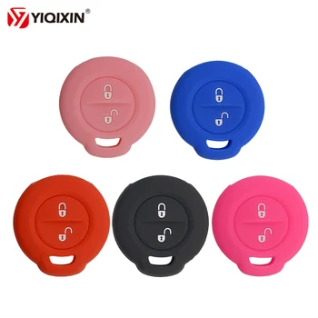 Keyforkesscustodia portachiavi in Silicone a 2 pulsanti per Benz Mercedes Smart Forfour City Fortwo Roadster Gel di silice telecomando Fob Shell Cover