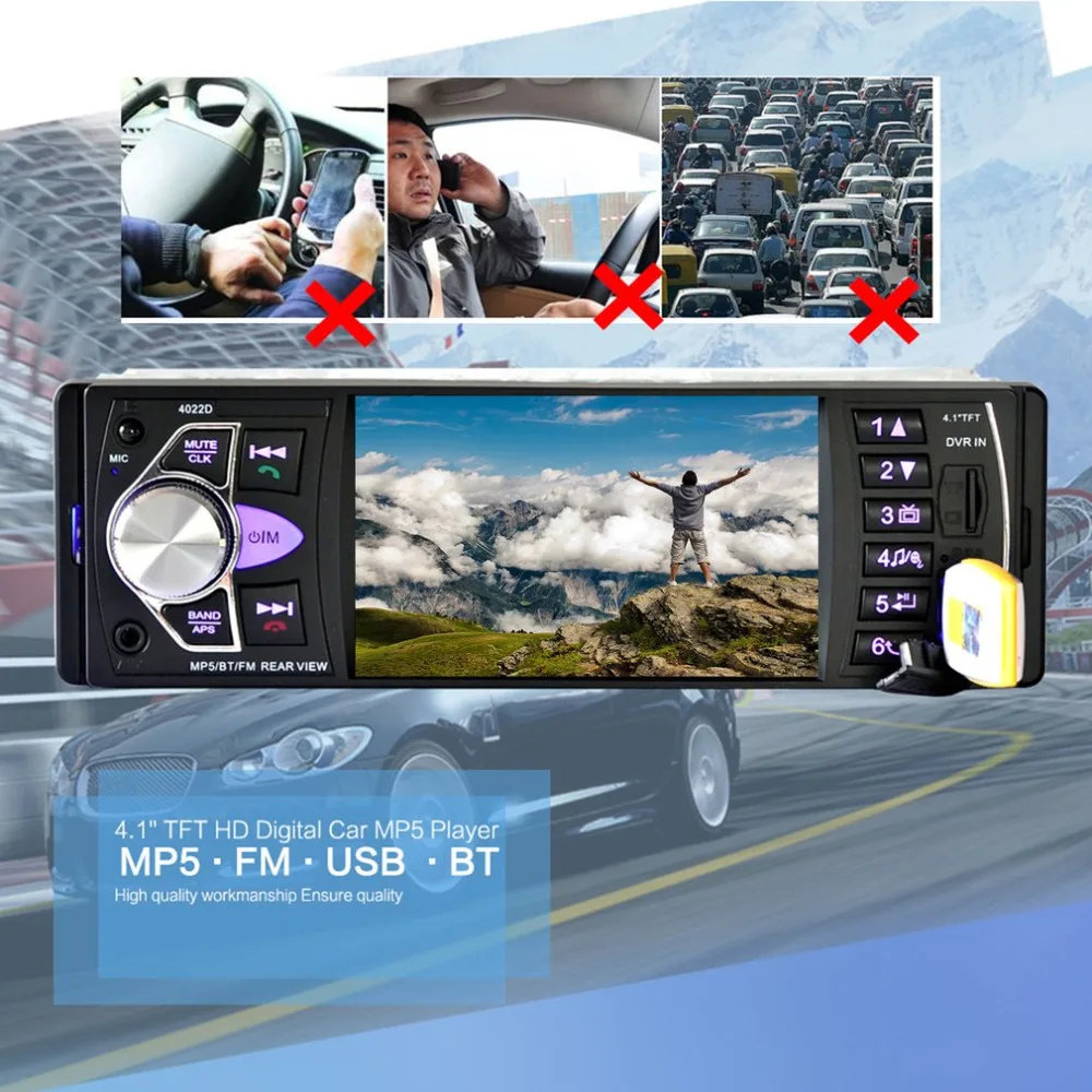 Автомобильный 4,1 дюймов TFT HD цифровой экран Автомобильный Стайлинг DVD аудио MP5 плеер радио FM передатчик bluetooth Поддержка громкой связи