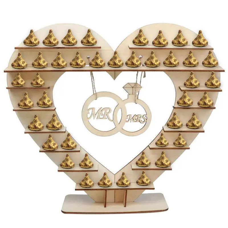 

New-Mr and Mrs Chocolate Stand,for Ferreo Rocher Wooden Chocolate Stand,for Hershey Kisses Wedding Candy Stand, Perfect Decorati