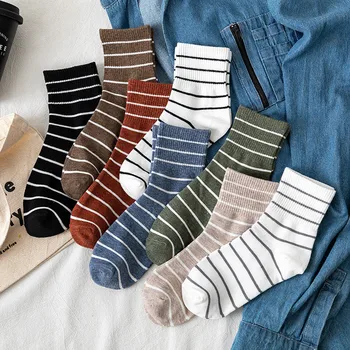 

Socks Women's Harajuku Kawaii Socks Novelty Fashion Striped Japanese Fashion Sokken Autumn Ladies Warm 2020 Socks Christmas Gift