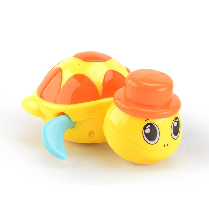 Детские милые Мультяшные Игрушки для ванны, Классические игрушки с черепаховой уткой, Детские плавающие заводные на цепочке, детские пляжные игрушки для ванной - Цвет: yellow