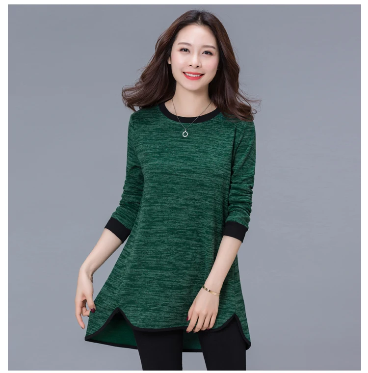 Свободные тонкие вязанные женские блузки большого размера Blusas Mujer De Moda весна осень одноцветные Женские топы с длинным рукавом размера плюс 6724 50