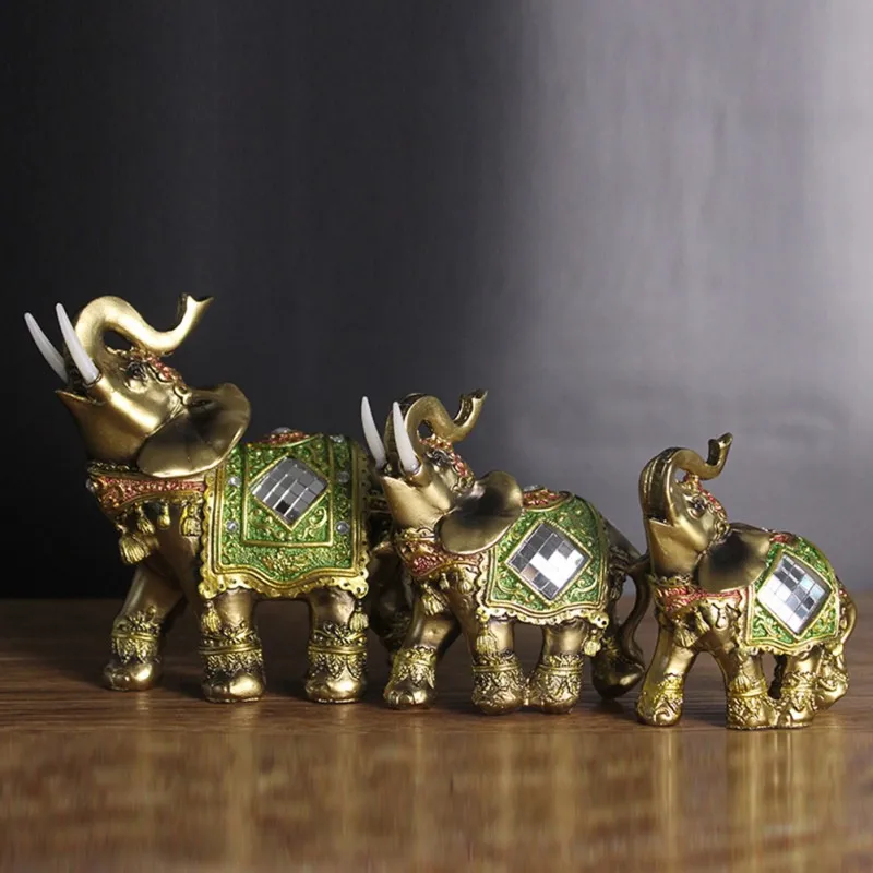 Смола украшения Ремесло фигурки слонов миниатюры дети статуя ремесла миниатюрный Декор сада для офиса гостиной