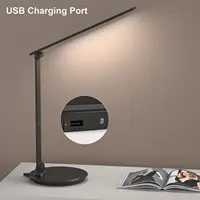 LED Desk Lamp with USB Charging Port Touch Switch Dimmable Office Lamp 5 Color Modes 60min