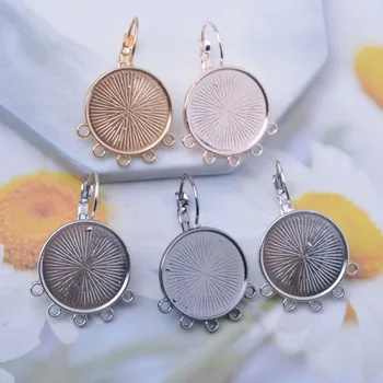 앤티크 브론즈 블랙 카보숑 베이스 귀걸이 커넥터, 귀걸이 후크, 블랭크 베젤 프렌치 레버 귀걸이 베이스, 14mm, 20mm, 30 개