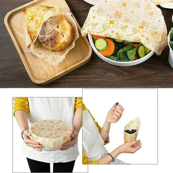 

3PCS Reusable Silicone Beeswax Wrap Seal Food Fresh Keeping Wrap Lid Cover Stretch Vacuum Food Wrap Beeswax Cloth Kitchen Tools