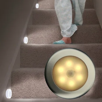 

6LED Body Motion Sensor Activated Wall Light Night Light Induction Lamp Closet Corridor Cabinet led Sensor Lights 1PC