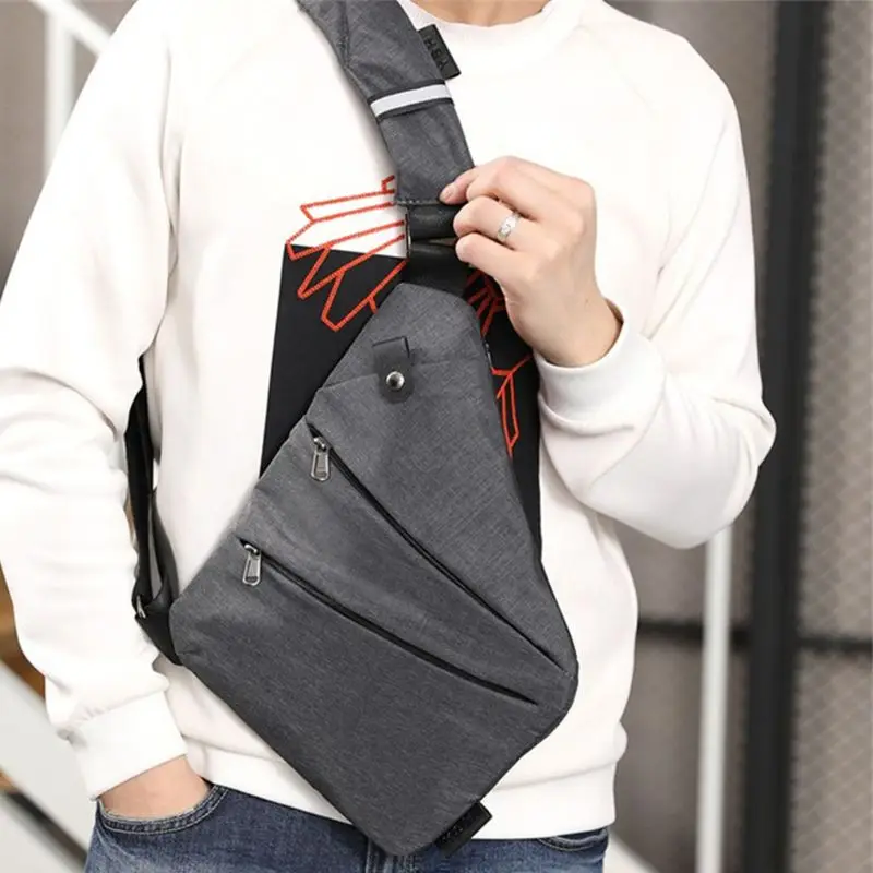 Мужская мода левый и правый нагрудная сумка для активного отдыха Спорт слинг плечо многофункциональная сумка через плечо 35EF