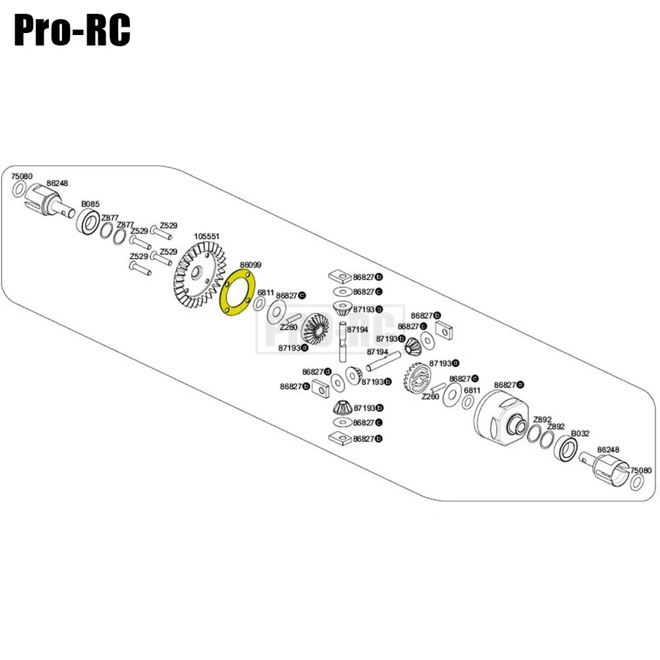6pc 0.5ミリメートルデフケースワッシャー86099 hpiサベージ21