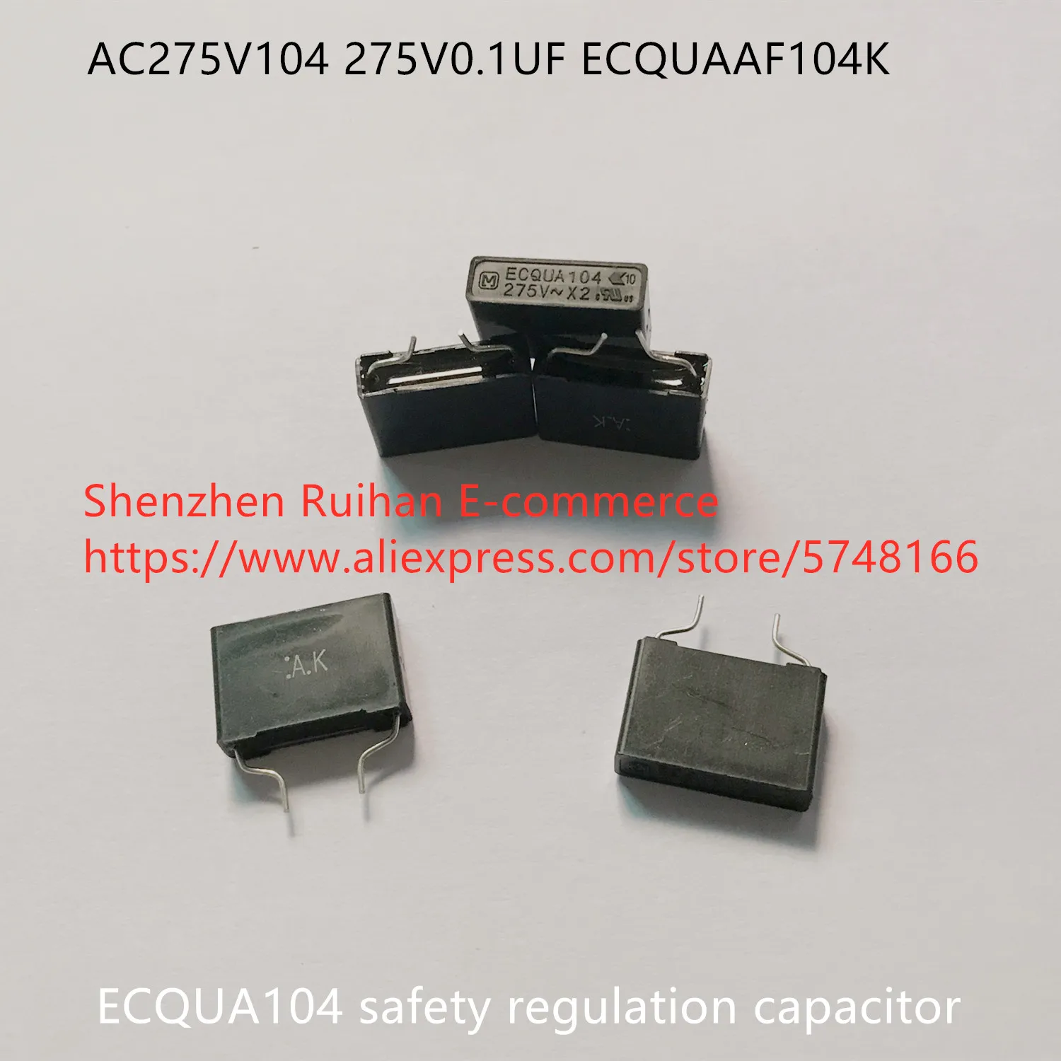 

Original new 100% AC275V104 275V0.1UF ECQUAAF104K ECQUA104 safety regulation capacitor P=15MM (Inductor)