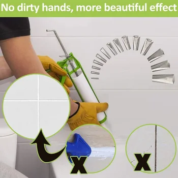 

20pcs Nozzle Applicator Sealant Bathroom Window Practical Stainless Steel Multipurpose Caulking Finisher Kit Rustproof Tools