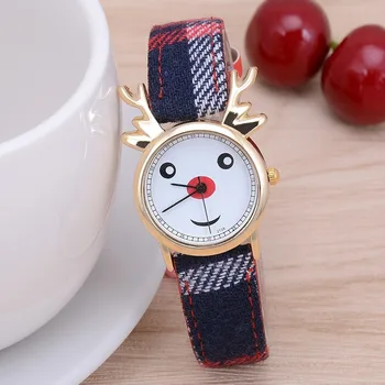 

High Quality New Year Watches Girl and Boy Students Watch Christmas gift Leather Santa Claus Casual Ladies Deer Quartz Watch