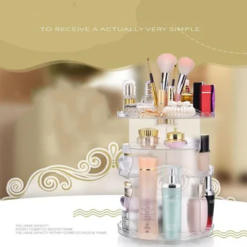 

Transparent Matte Cosmetic Storage Box Rotatable Cosmetic Box Beauty Box Skin Care Product Shelf Female Necessities Storage Rack