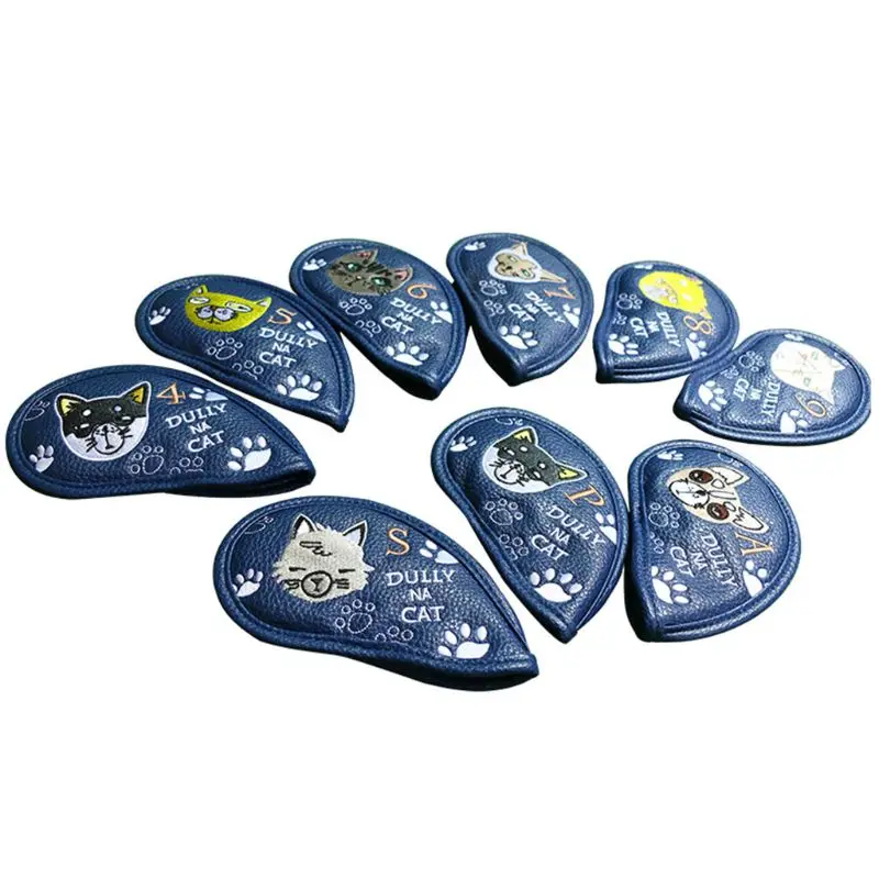 9 шт. портативные головные уборы для гольф клуба милый мультяшный рисунок кота