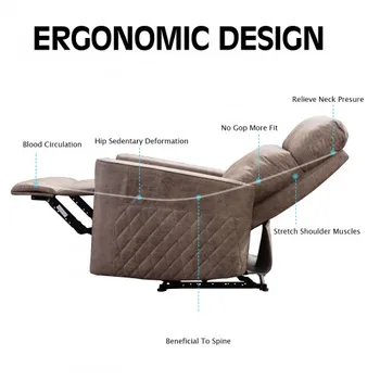

【USA in Stock】Recliner Chair, Soft Fabric Sofa Home Theatre Seating Manual Reclining Chair, Mocha living room furniture dropship