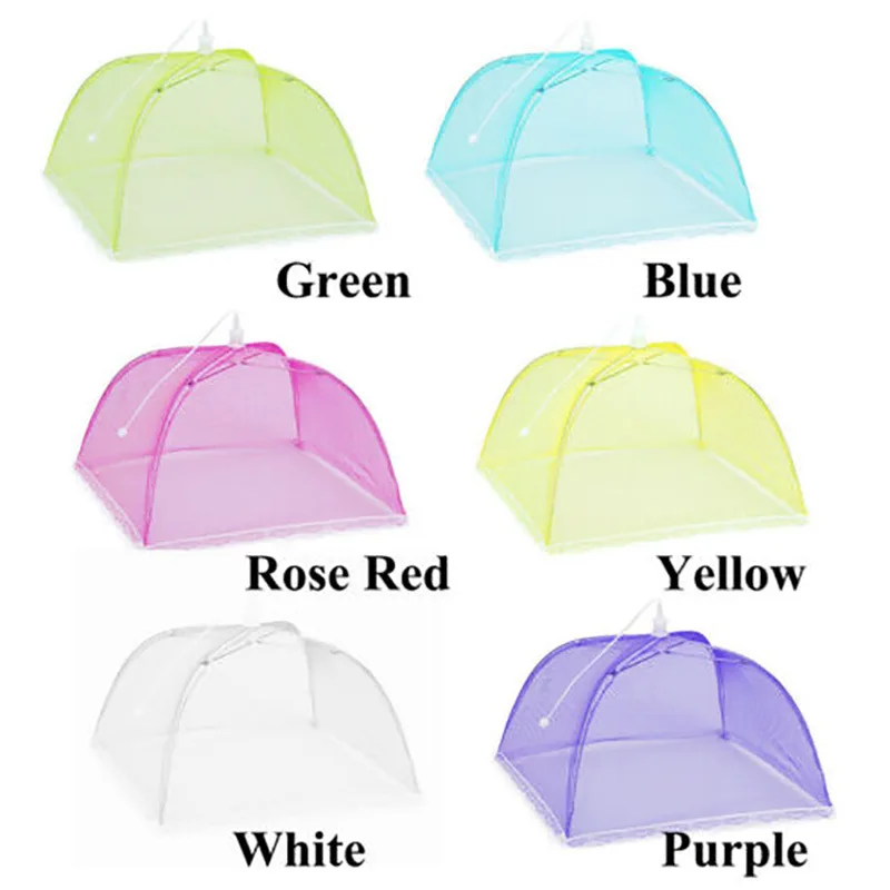 Foldable Kitchen Dish Cover Large Mesh Food Cover Solid Color Dish Anti-flies Anti-mosquito Outdoor Camping food cover