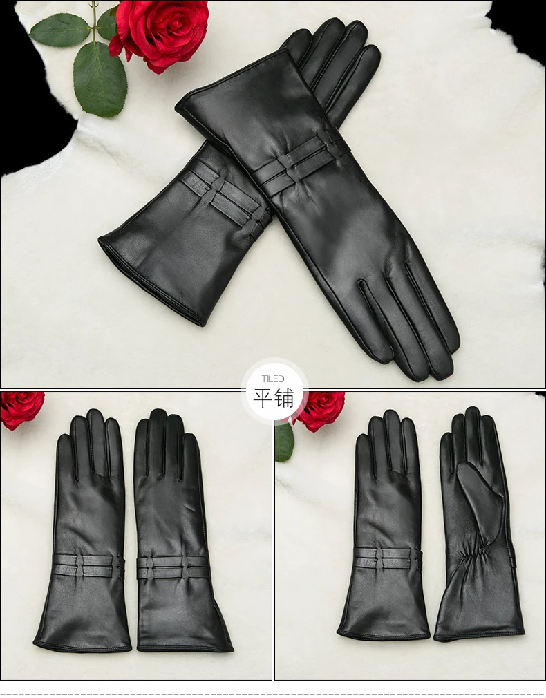 Перчатки из натуральной кожи женские зимние средней и длинной секции плюс бархатные женские перчатки из козьей кожи для вождения
