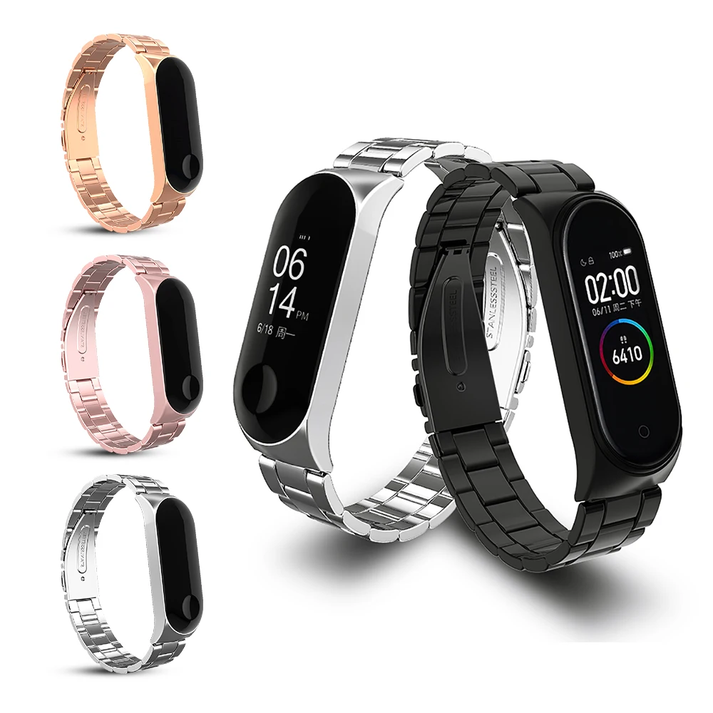 Металлический ремешок для Xiaomi Mi Band 4 браслет из нержавеющей стали Miband 3 сменные